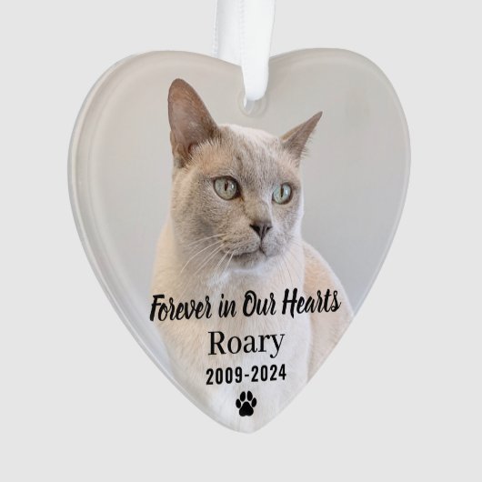 永遠に私たちのハートでペット記念写真記念 オーナメント (正面)