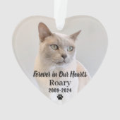 永遠に私たちのハートでペット記念写真記念 オーナメント (裏面)