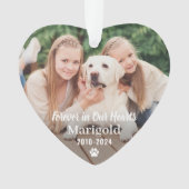 永遠に私たちのハートでペット記念写真記念 オーナメント (正面)