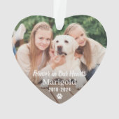 永遠に私たちのハートでペット記念写真記念 オーナメント (裏面)