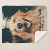 永遠に私たちのハートでペット記念写真記念 シェルパブランケット (正面(横))