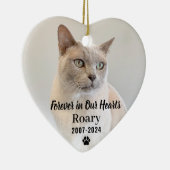 永遠に私たちのハートでペット記念写真記念 セラミックオーナメント (右)