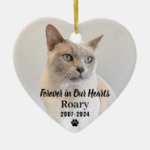 永遠に私たちのハートでペット記念写真記念 セラミックオーナメント (正面)