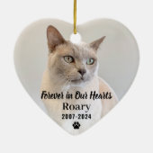 永遠に私たちのハートでペット記念写真記念 セラミックオーナメント (裏面)