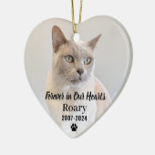 永遠に私たちのハートでペット記念写真記念 セラミックオーナメント (左)