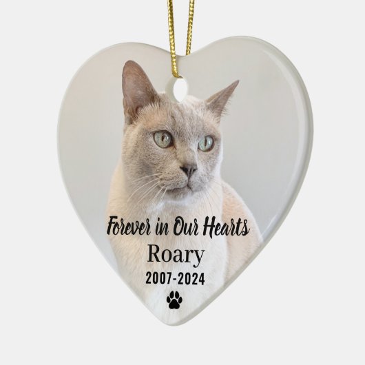 永遠に私たちのハートでペット記念写真記念 セラミックオーナメント (左)