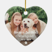 永遠に私たちのハートでペット記念写真記念 セラミックオーナメント (裏面)