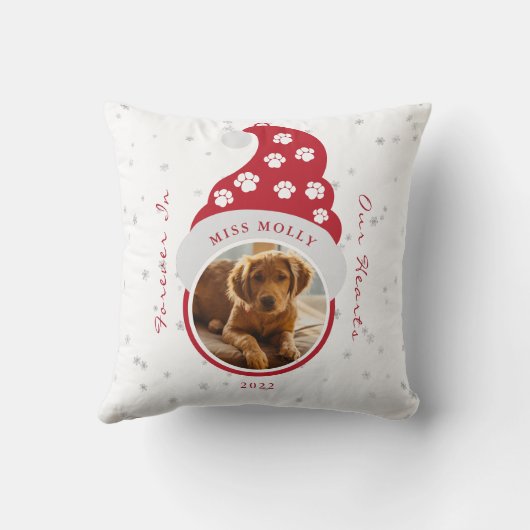 永遠に私たちのハートでペット記念写真 クッション (裏面)