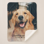 永遠に私たちのハートでペット記念写真 シェルパブランケット (正面)