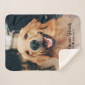 永遠に私たちのハートでペット記念写真 シェルパブランケット (正面(横))