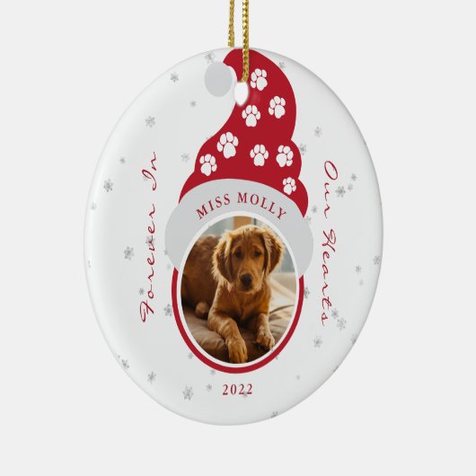 永遠に私たちのハートでペット記念写真 セラミックオーナメント (右)