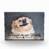 永遠に私たちのハートでペット記念写真 フォトブロック (正面)