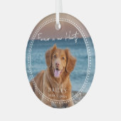 永遠に私たちのハートでペット記念名写真 ガラスオーナメント (正面左)