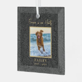 永遠に私たちのハートでペット記念名写真 ガラスオーナメント (正面左)