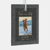 永遠に私たちのハートでペット記念名写真 ガラスオーナメント (正面右)