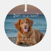 永遠に私たちのハートでペット記念名写真 ガラスオーナメント (裏面)