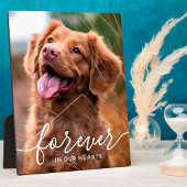 永遠に私たちのハートでペット記念犬の写真 フォトプラーク