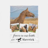 永遠に私たちのハートでペット馬メモリアル4写真 フリースブランケット (正面)