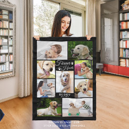 永遠に私たちのハートでメモリアルコラージブラック フリースブランケット