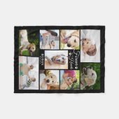 永遠に私たちのハートでメモリアルコラージブラック フリースブランケット (正面(横))