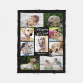 永遠に私たちのハートでメモリアルコラージブラック フリースブランケット (正面)