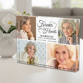 永遠に私たちのハートでメモリアル4写真記念 フォトブロック