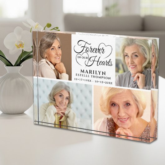 永遠に私たちのハートでメモリアル4写真記念 フォトブロック