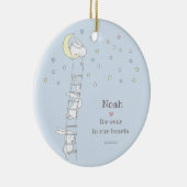 永遠に私たちのハートで可愛い子供の形見の損失 セラミックオーナメント (右)