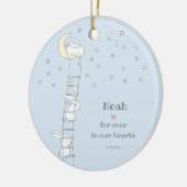 永遠に私たちのハートで可愛い子供の形見の損失 セラミックオーナメント (左)