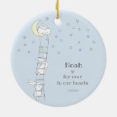永遠に私たちのハートで可愛い子供の形見の損失 セラミックオーナメント (裏面)