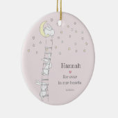 永遠に私たちのハートで可愛い子供の形見の損失 セラミックオーナメント (右)