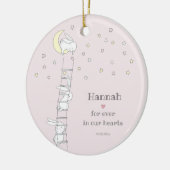 永遠に私たちのハートで可愛い子供の形見の損失 セラミックオーナメント (左)
