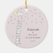 永遠に私たちのハートで可愛い子供の形見の損失 セラミックオーナメント (裏面)