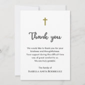 永遠に私たちのハートで宗教的なキリスト教の葬儀 サンキューカード (裏面)