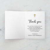永遠に私たちのハートで宗教的なキリスト教の葬儀 サンキューカード (内部)