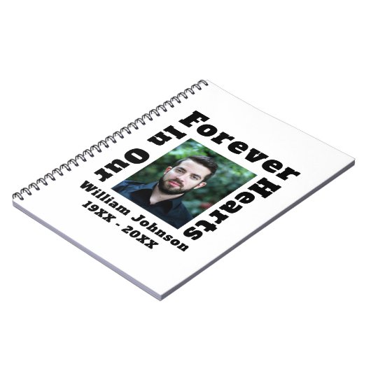 永遠に私たちのハートで悲しみ愛するメモリーフォト ノートブック (左側)