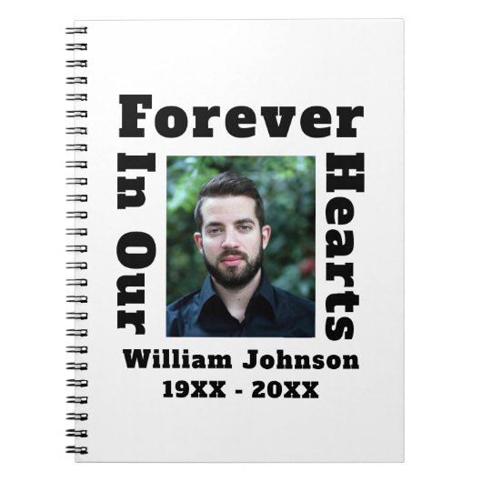 永遠に私たちのハートで悲しみ愛するメモリーフォト ノートブック (正面)