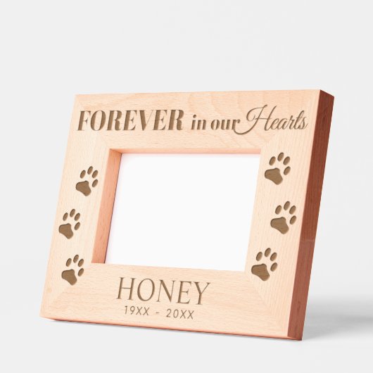 永遠に私たちのハートで愛する記憶ペット レーザー彫刻フレーム (左)