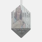 永遠に私たちのハートで母の写真記念 ガラスオーナメント (正面右)