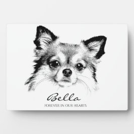 永遠に私たちのハートで熟考ペット記念碑 フォトプラーク