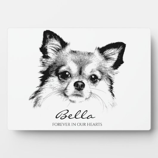 永遠に私たちのハートで熟考ペット記念碑 フォトプラーク (正面)