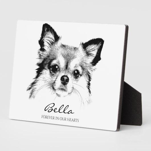永遠に私たちのハートで熟考ペット記念碑 フォトプラーク (側面)