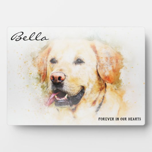 永遠に私たちのハートで熟考ペット記念碑 フォトプラーク (正面)