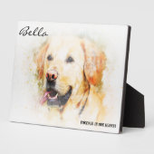 永遠に私たちのハートで熟考ペット記念碑 フォトプラーク (側面)