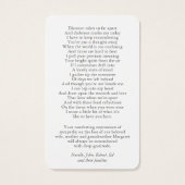 永遠に私たちのハートで牡丹祈りの言葉同情カード (裏面)