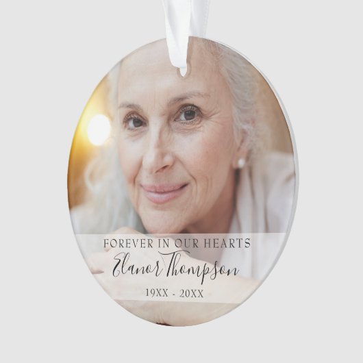 永遠に私たちのハートで記念写真クリスマス オーナメント (正面)
