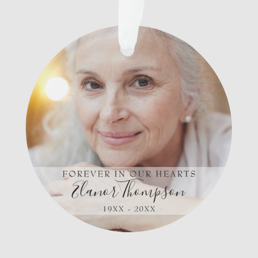 永遠に私たちのハートで記念写真クリスマス オーナメント (正面)