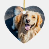 永遠に私たちのハートで記念犬の写真記念 セラミックオーナメント (裏面)