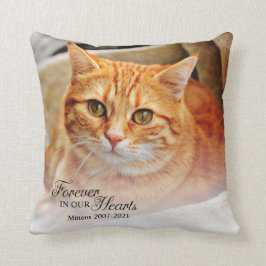 永遠に私たちのハートで記念猫写真 クッション
