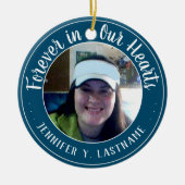 永遠に私たちのハートで1つの写真の記憶 セラミックオーナメント (正面)
